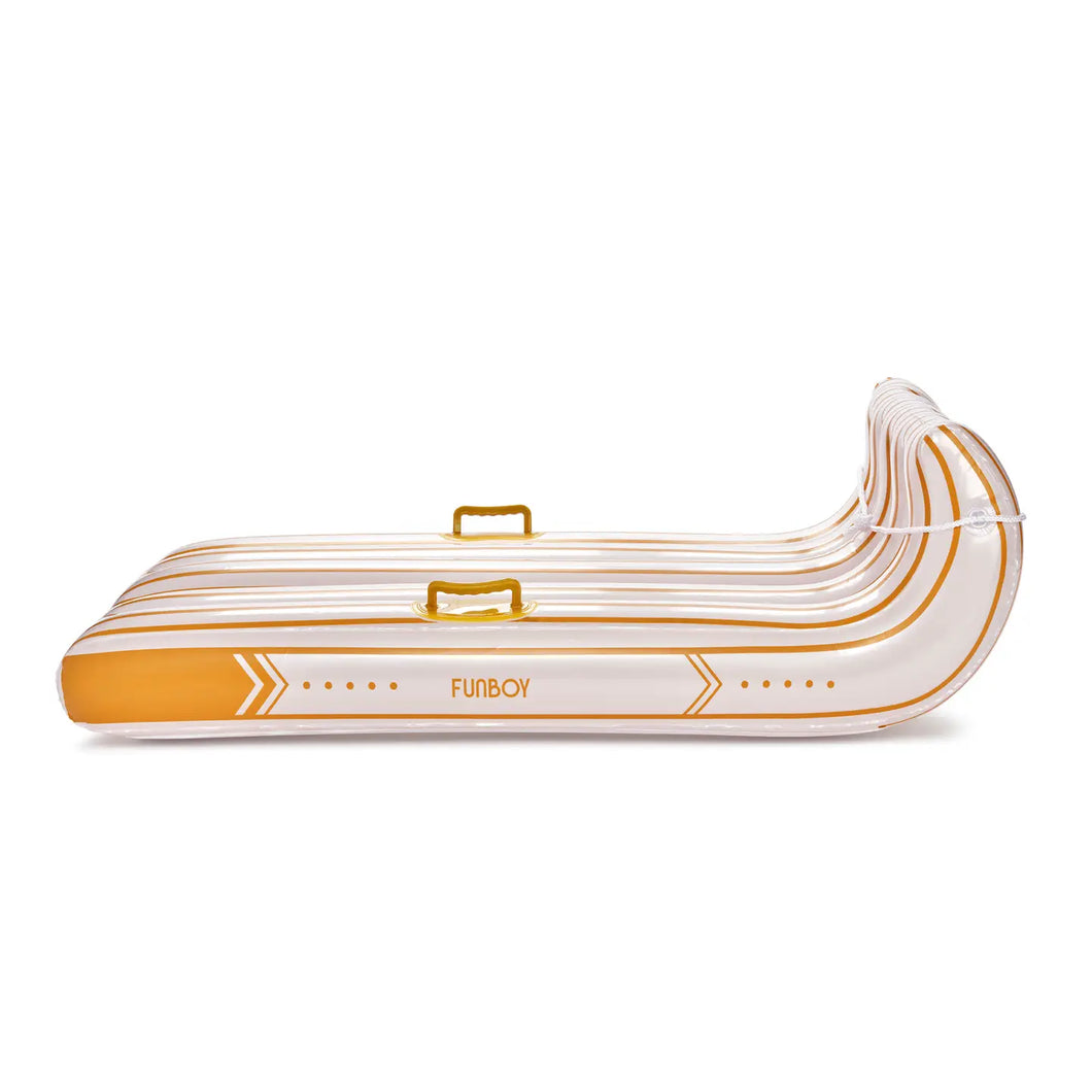 FUNBOY Toboggan Snow Sled - White & Gold