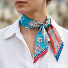 Load image into Gallery viewer, Scarf - Skinny Nautical Print Twilly

