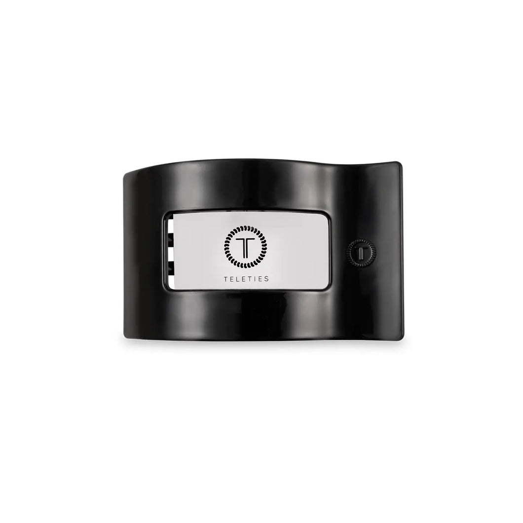 TELETIES Jet Black Flat Rectangle Hair Clip