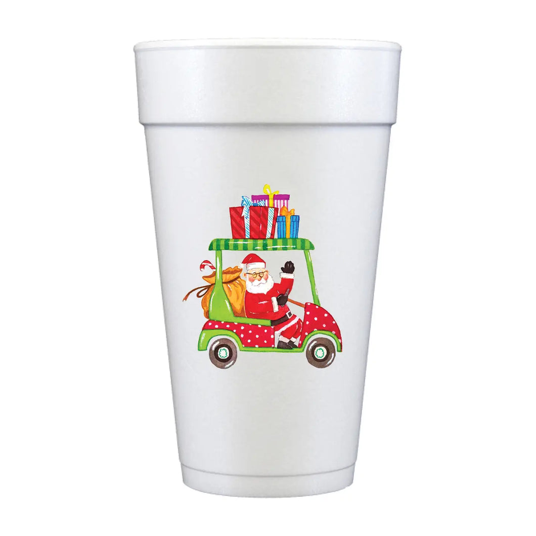 Foam Cups - Golf Cart Santa
