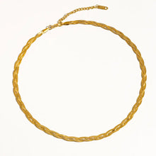 Load image into Gallery viewer, Vedette 18K Gold Non-Tarnish Braided Snake Chain Necklace

