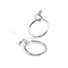 Load image into Gallery viewer, Front Facing Double Hoop Drop Earring
