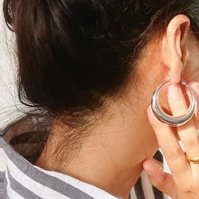 Load image into Gallery viewer, Galene Classic Large Hoop Earring - Silver
