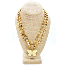 Load image into Gallery viewer, Gold Butterfly Convertible Gold Chain Necklace
