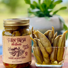 Load image into Gallery viewer, Farm Fresh Sweet &amp; Spicy Pickled Okra By La Casita
