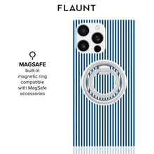 Load image into Gallery viewer, FLAUNT Blue &amp; White Oxford Stripe MagSafe iPhone Case
