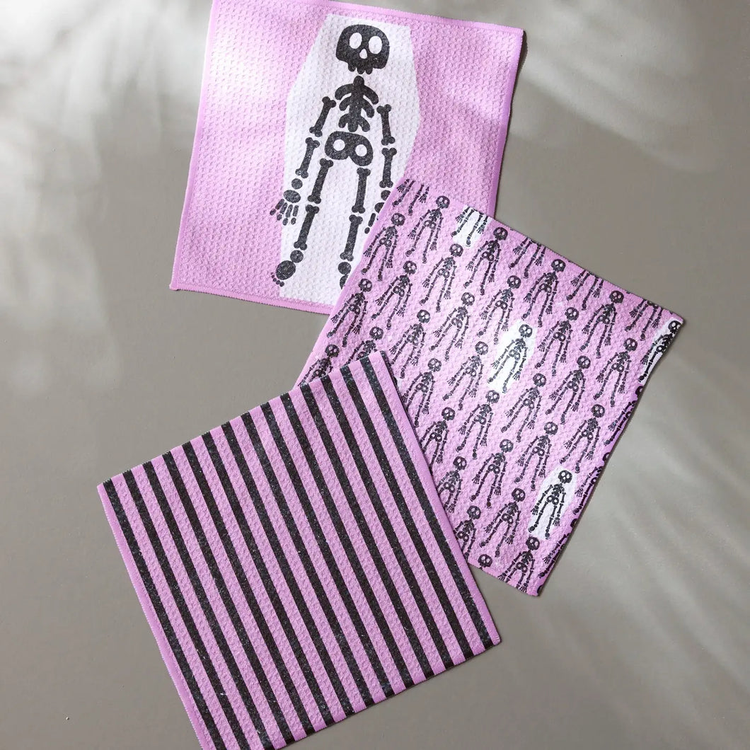 Geometry Dishcloth Set - Bright Bones