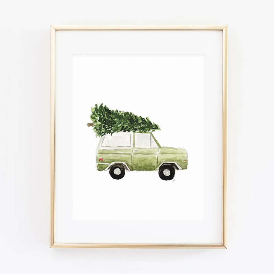 Emily Lex Studio - Christmas Tree Truck Watercolor Print