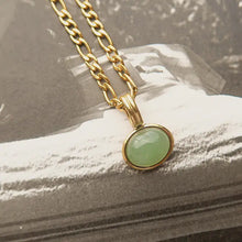 Load image into Gallery viewer, Winslow Non-Tarnish Green Stone Pendant Chain Necklace
