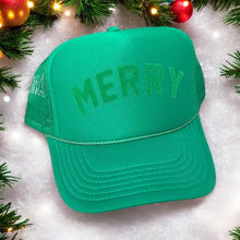 Load image into Gallery viewer, Trucker Hat | Velvet Merry - Green/Green
