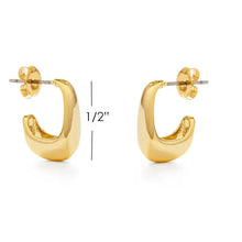 Load image into Gallery viewer, Geometric Hoop Stud Earrings
