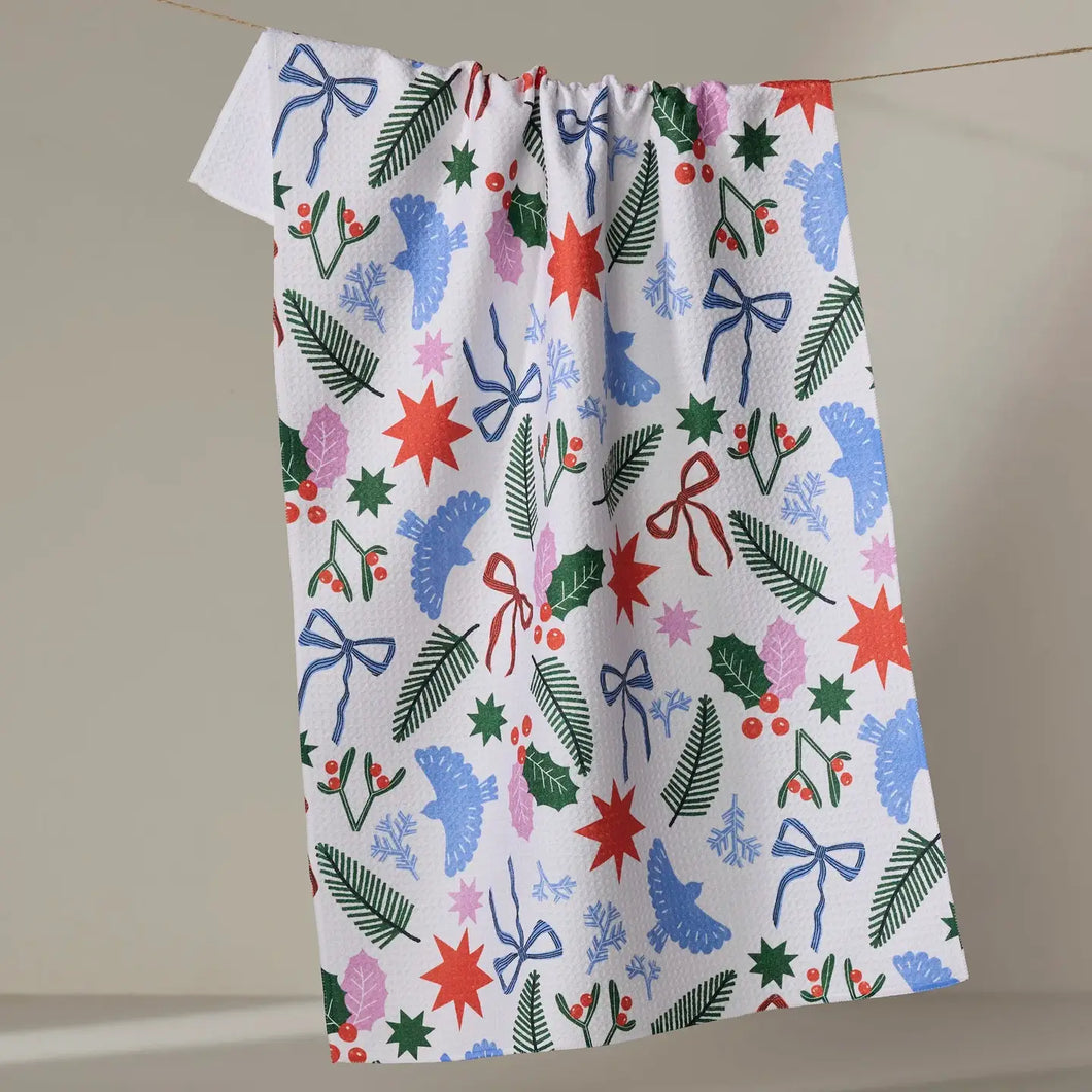 Geometry Tea Towel - Christmas Garden Party