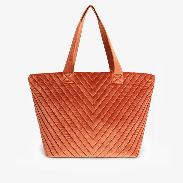 Aerin Velvet Tote Bag - Rust
