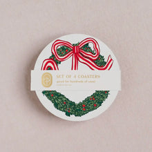 Load image into Gallery viewer, Holiday Wreath Coasters - Set of 4
