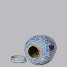 Load image into Gallery viewer, Double Happiness Blue and White Porcelain Jar
