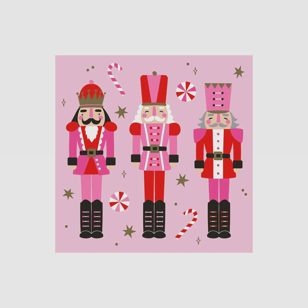 Beverage Napkins - Pink Nutcrackers