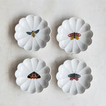 Load image into Gallery viewer, Stoneware Fluted Trinket Dish w/ Insect, 4 Styles
