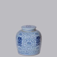 Load image into Gallery viewer, Double Happiness Blue and White Porcelain Jar
