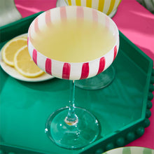 Load image into Gallery viewer, Celebration Stripe Hand-Painted Coupe Glasses - Set of 4
