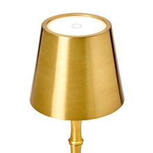 Load image into Gallery viewer, LED Portable Cordless Gold Bamboo Table Lamp
