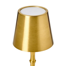 Load image into Gallery viewer, LED Portable Cordless Gold Bamboo Table Lamp
