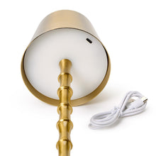 Load image into Gallery viewer, LED Portable Cordless Gold Bamboo Table Lamp
