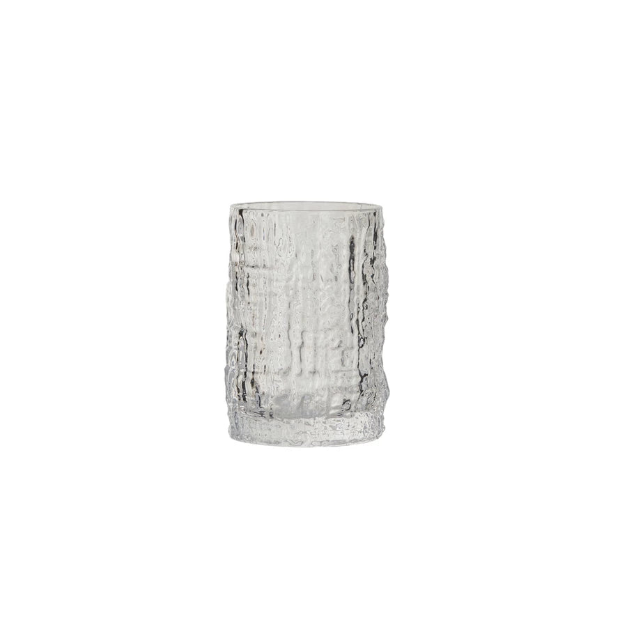 Embossed Textured Drinking Glass