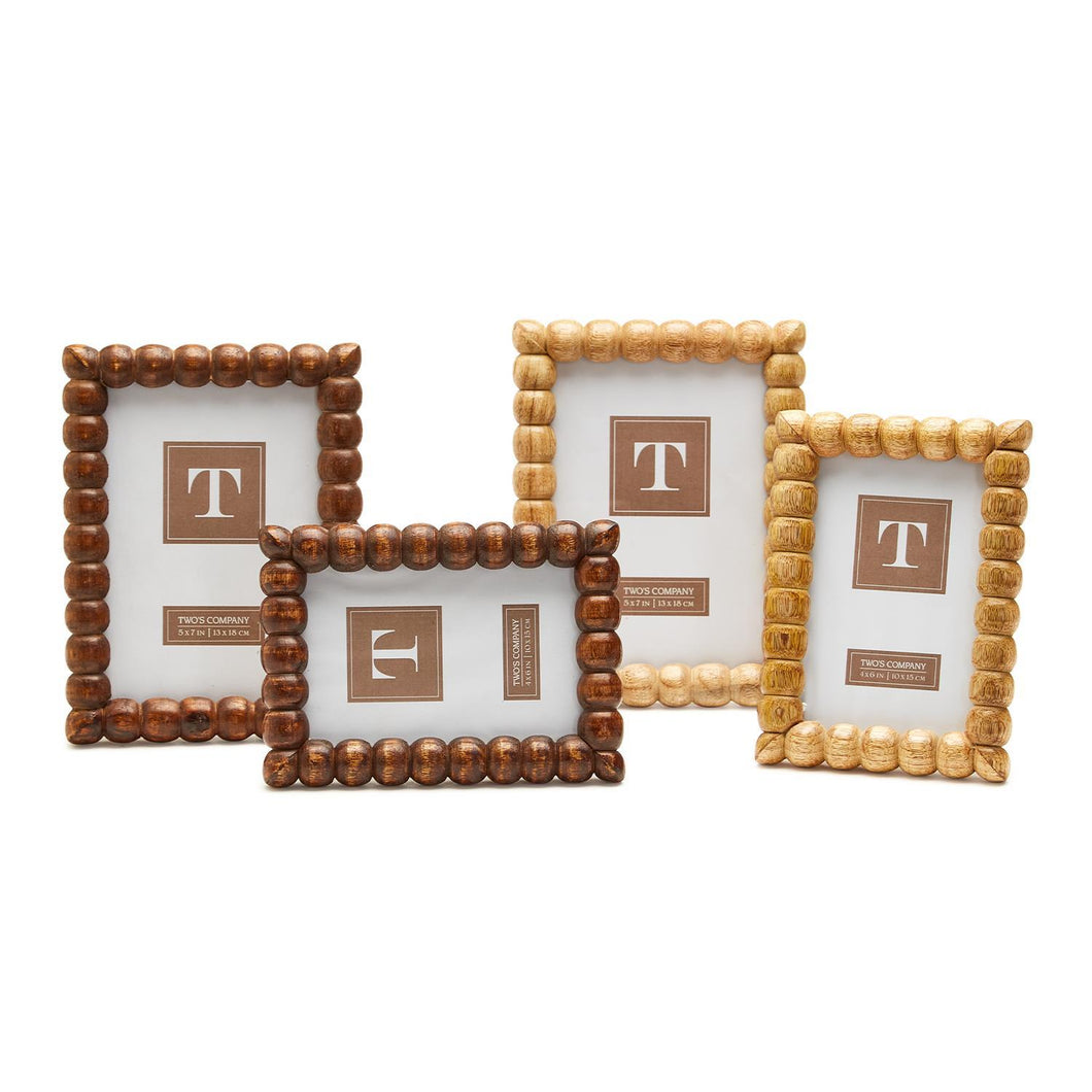 Picture Frame: Hand-Carved Bobbin Mango Wood