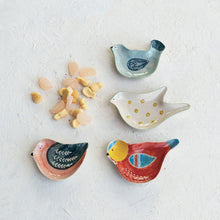 Load image into Gallery viewer, Hand-Painted Stoneware Bird Shaped Dish, 4 Styles
