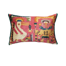 Load image into Gallery viewer, Cotton Blend Velvet Printed Lumbar Pillow w/ Fringe
