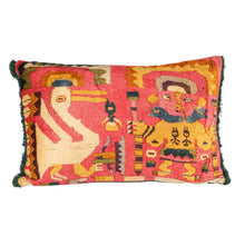 Load image into Gallery viewer, Cotton Blend Velvet Printed Lumbar Pillow w/ Fringe
