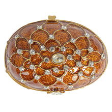 Load image into Gallery viewer, Enameled Metal Egg Shaped Trinket Box w/ Jewels
