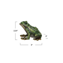 Load image into Gallery viewer, Enameled Metal Frog Shaped Trinket Box w/ Jewels
