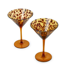 Load image into Gallery viewer, Tortoise Print Martini Glasses - Set of 4
