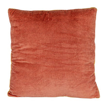 Load image into Gallery viewer, Square Cotton Velvet Pillow w/ Contrasting Gusset - Apricot &amp; Mustard
