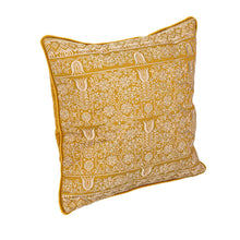 Load image into Gallery viewer, Chartreuse Cotton Velvet Square Embroidered Pillow
