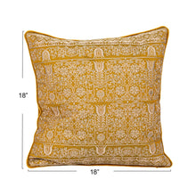 Load image into Gallery viewer, Chartreuse Cotton Velvet Square Embroidered Pillow
