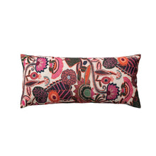 Load image into Gallery viewer, Floral Embroidered Cotton Slub Lumbar Pillow
