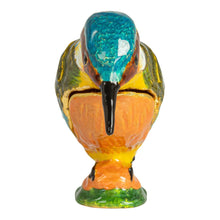 Load image into Gallery viewer, Enameled Metal Kingfisher Shaped Trinket Box
