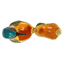 Load image into Gallery viewer, Enameled Metal Kingfisher Shaped Trinket Box
