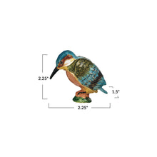 Load image into Gallery viewer, Enameled Metal Kingfisher Shaped Trinket Box
