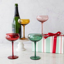 Load image into Gallery viewer, Holiday Cheer Stemmed Champagne/Coupe Glass
