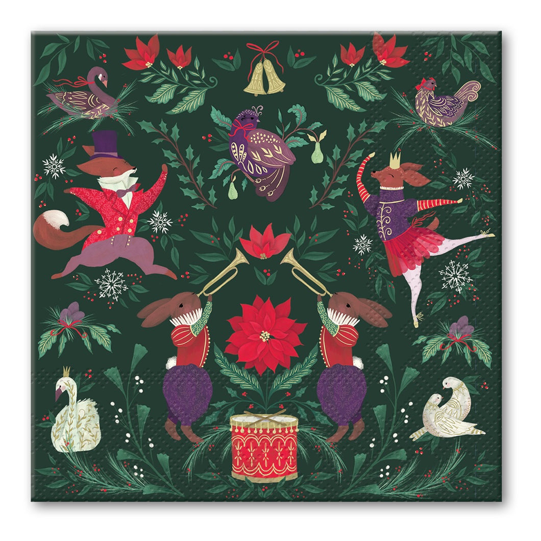 Beverage Napkins - Twelve Days of Christmas