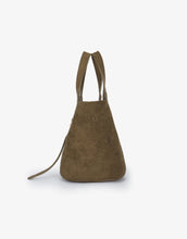 Load image into Gallery viewer, Joya Faux Suede Mini Bucket Bag - Olive
