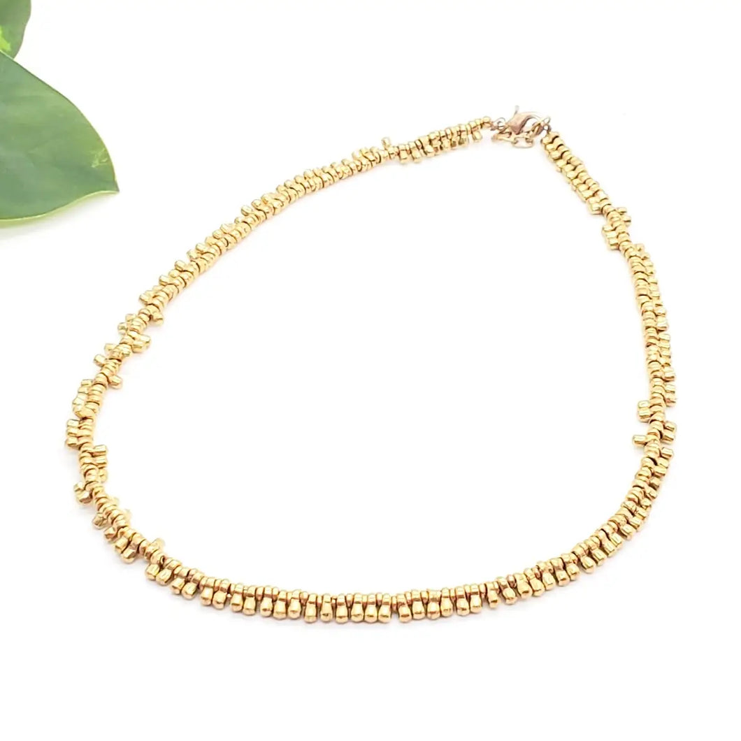 Brass Layering Droplet Necklace