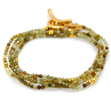 Load image into Gallery viewer, Long Green Garnet Stone and Gold Luxury Necklace
