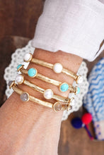 Load image into Gallery viewer, Jeweled Golden Bangle with Semi Precious Stone Dots
