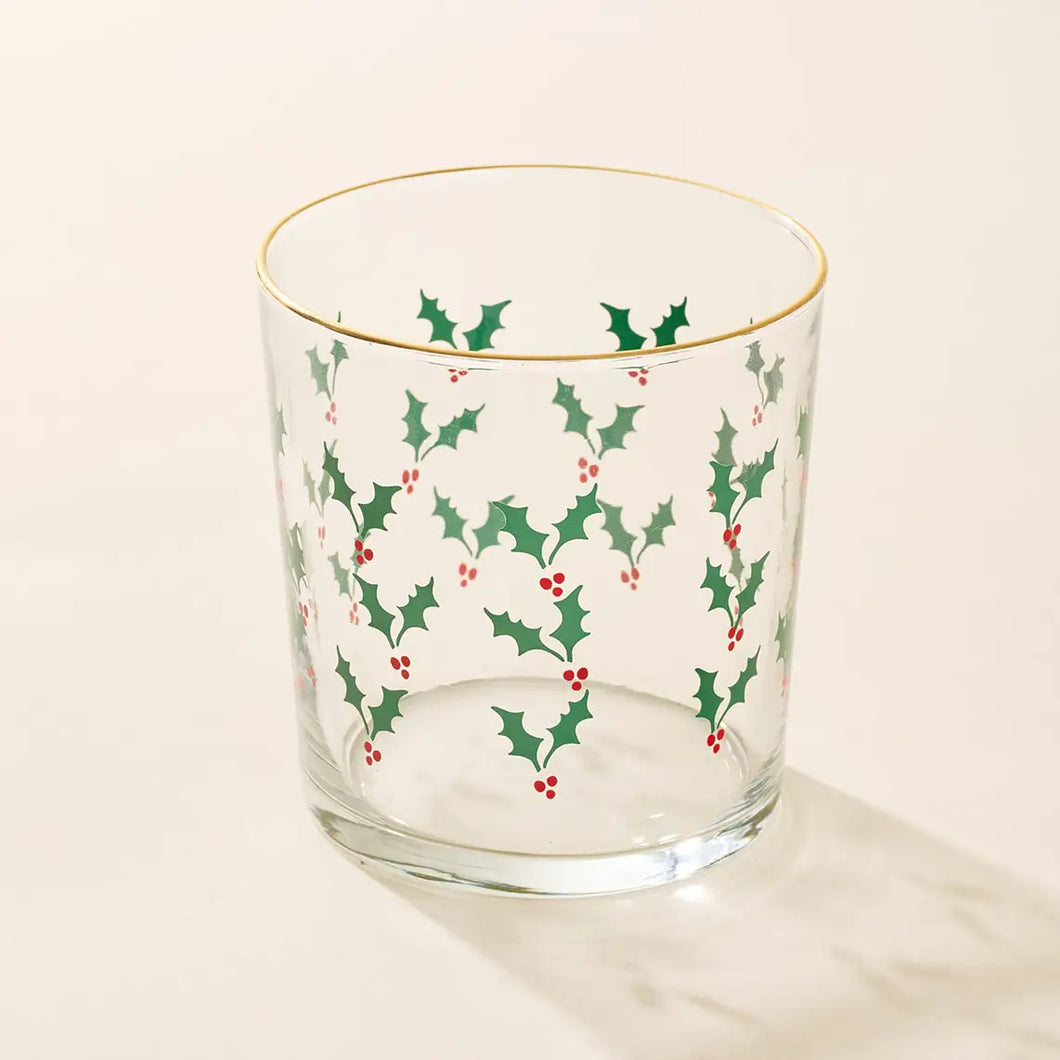 Holly Jolly 12.5 Ounce Drinking Glass