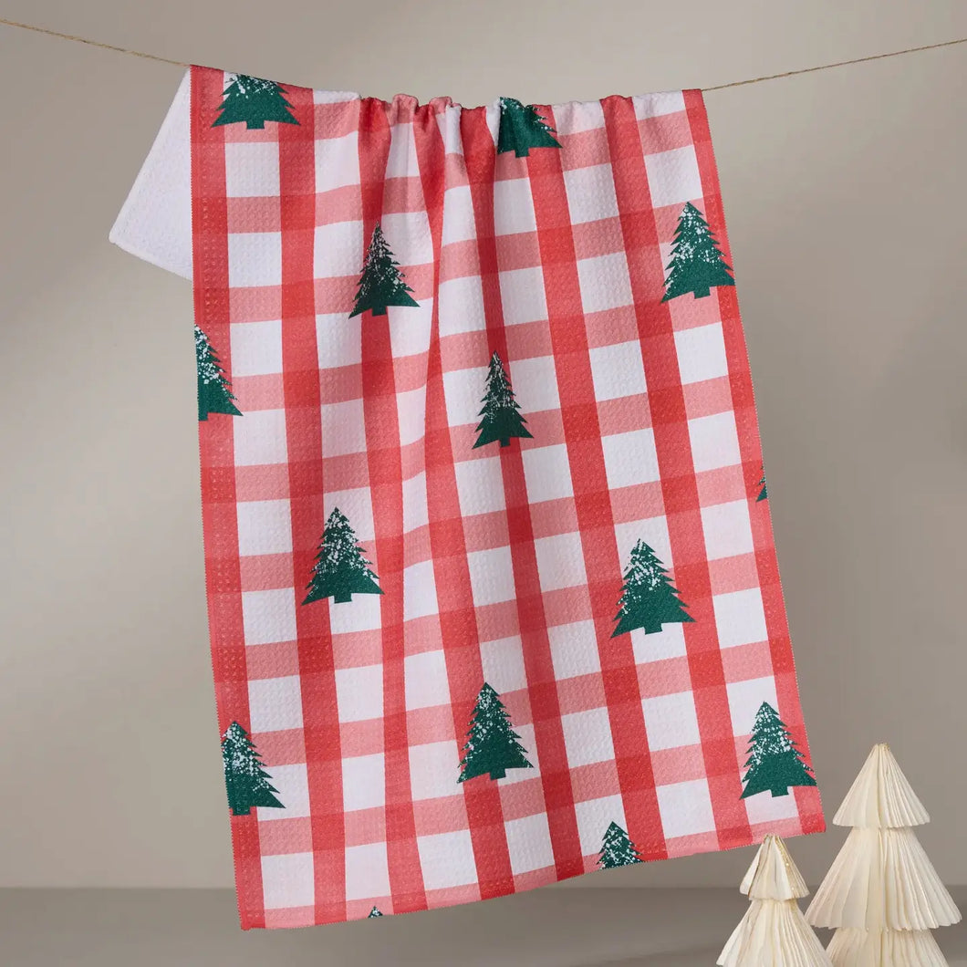 Geometry Tea Towel - Christmas Pines