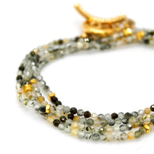 Load image into Gallery viewer, Long Prehnite Stone and Gold Luxury Necklace
